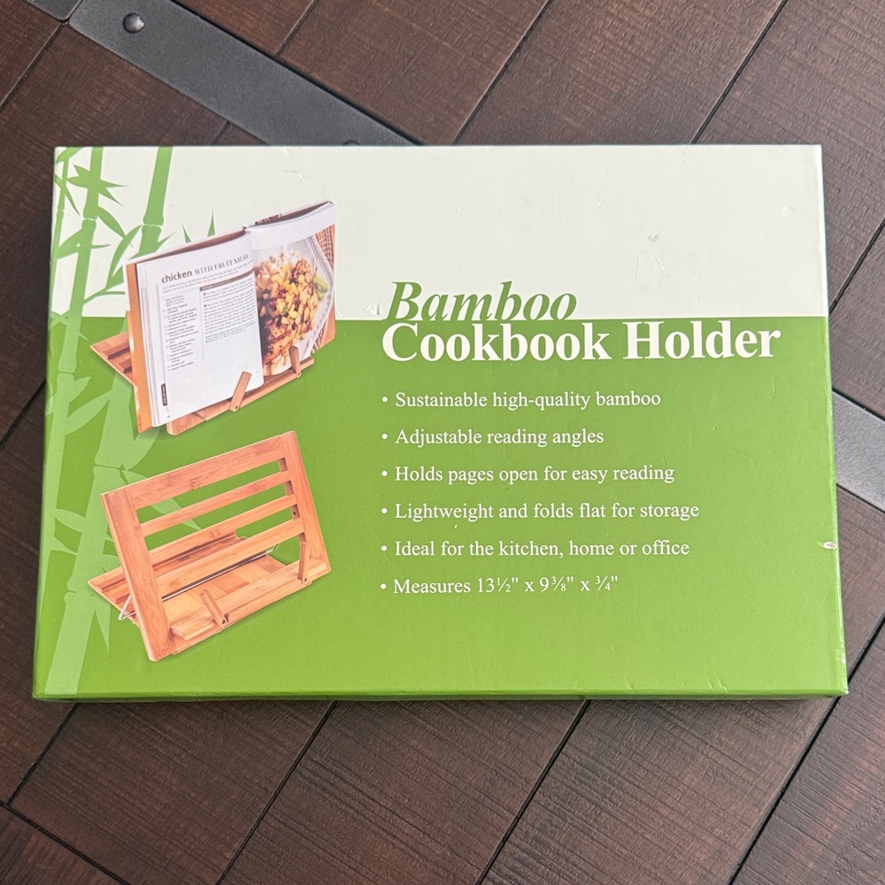 BAMBOO Cookbook Holder - Green and Natural